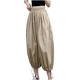 thumbnail image 1 of Lmnyox Women's Wide Leg Pants Elastic High Waist Trouser with Pocket Summer Fashion Flowy Palazzo Pants, 1 of 7