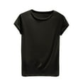 thumbnail image 1 of Lmnyox Womens Basic T Shirt Comfy Short Sleeve Crew Neck Sleep Shirts Summer Casual Solid Color Undershirts, 1 of 6