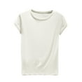 thumbnail image 1 of Lmnyox Womens Basic T Shirt Comfy Short Sleeve Crew Neck Sleep Shirts Summer Casual Solid Color Undershirts, 1 of 6