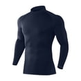 thumbnail image 1 of Lmnyox Workout Tops for Men Long Sleeve Mock Neck Fleece Lined Athletic T Shirt Thermal Stretchy Muscle Tee, 1 of 5