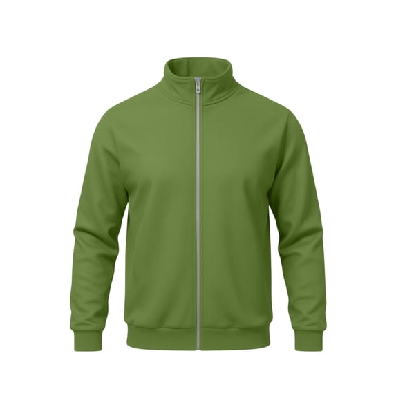 Lmnyox Zipper Up Sweatshirts for Men Solid Color Long Sleeve Stand Collar Coats Loose Athletic Outdoor Jackets
