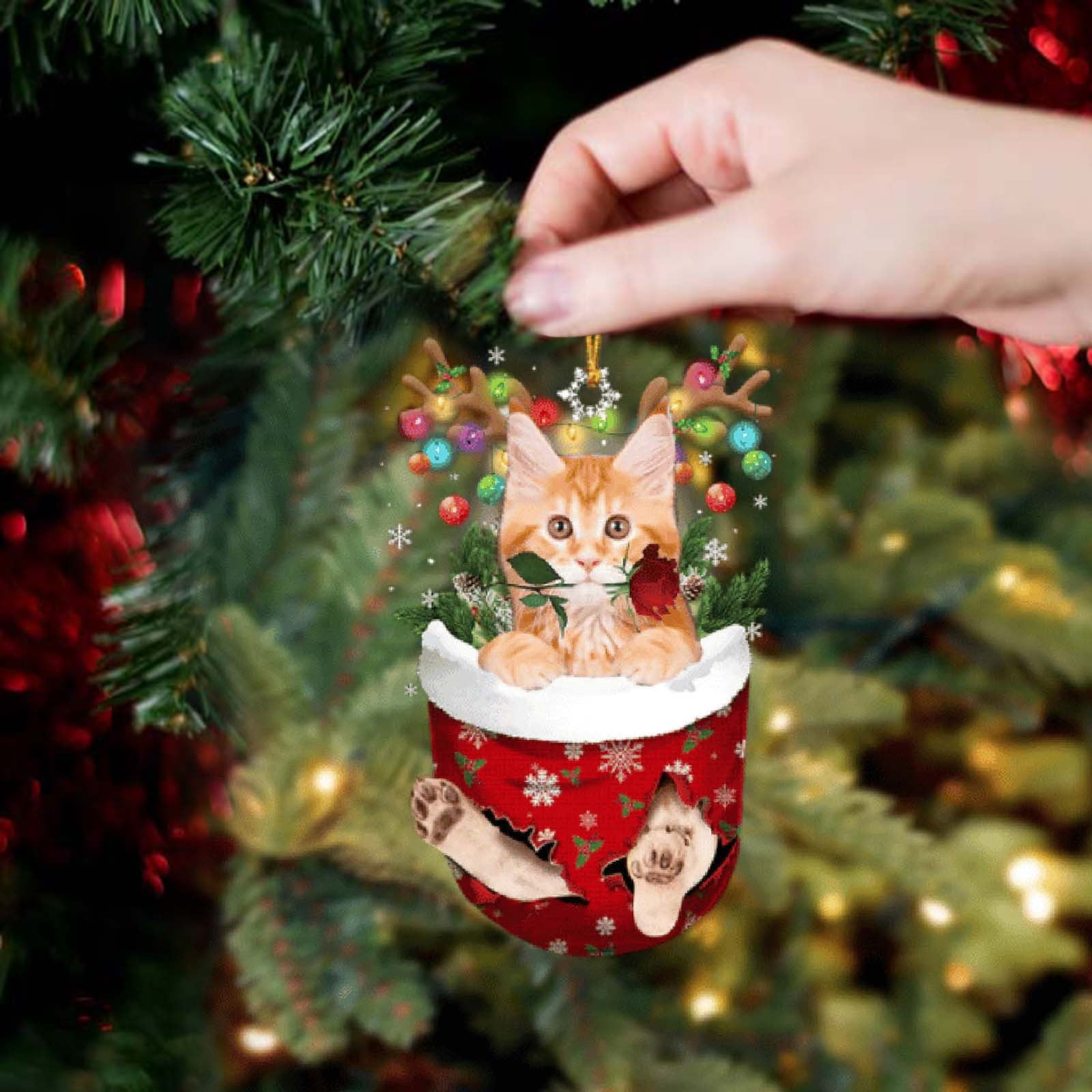 Lmtime Christmas Acrylic Christmas Stockings For Cats Decorations