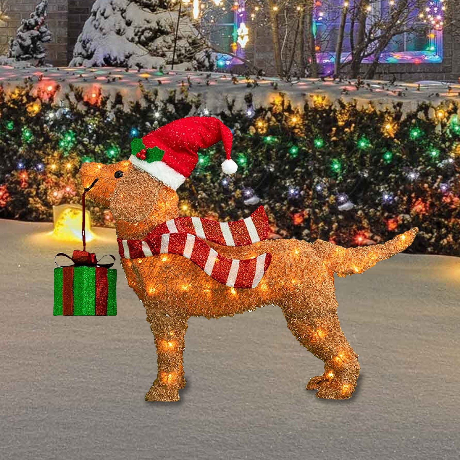 Lmtime Clearance 2D Christmas Sausage Dog Lights String Yard Decoration