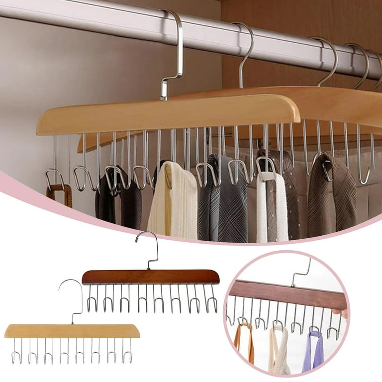 Lmtime Clearance Wooden Anti Multi Hook Coat Rack Hanger, 360 