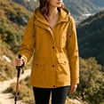 thumbnail image 1 of Lmueinov 2026 Women's Hooded Snap Zip Windbreaker Jacket, Multi-Pocket Water Resistant Mid-Length Outdoor Hiking Casual Coat S-XXL, 1 of 7