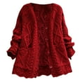 thumbnail image 1 of Lmueinov Cardigan Sweaters for Women Cable Knit Openwork Crewneck Button Down Loose Fit Sweater Coat with Pocket Long Sleeve Fall Winter Soft Knit Dressy Cardigans 2026, 1 of 4