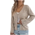 thumbnail image 1 of Lmueinov Cardigan Sweaters for Women Openwork Tie Front Long Sleeve Hollow Out Lightweight Knit Cover Up Trendy Summer Fall Beach Vacation Daily Shrugs, 1 of 7