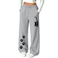 thumbnail image 1 of Lmueinov Girls Print Sweatpants with Pockets Soft Warm Fleece Lined Elastic Waist Straight Leg Pants for Kids Girls Fall Casual Workout Trousers, 1 of 5