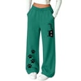 thumbnail image 1 of Lmueinov Girls Print Sweatpants with Pockets Soft Warm Fleece Lined Elastic Waist Straight Leg Pants for Kids Girls Fall Casual Workout Trousers, 1 of 5