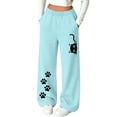 thumbnail image 1 of Lmueinov Girls Print Sweatpants with Pockets Soft Warm Fleece Lined Elastic Waist Straight Leg Pants for Kids Girls Fall Casual Workout Trousers, 1 of 5
