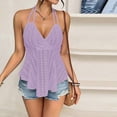 thumbnail image 1 of Lmueinov Halter Tank Tops for Women Sleeveless Ruffle Hem Cami,Backless Tank for Summer Going Out Vacation Wear, 1 of 4