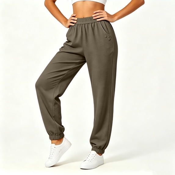 Lmueinov Joggers Pants for Women Tapered Loose Fit Lounge Athletic Long Trousers with Pockets for Hiking Running