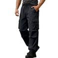 thumbnail image 1 of Lmueinov Men Quick Dry Cargo Pants Elastic Waist Outdoor Hiking Pants Multi Pocket Tapered Leg Lightweight Joggers Travel for Summer Fall S-3XL, 1 of 8