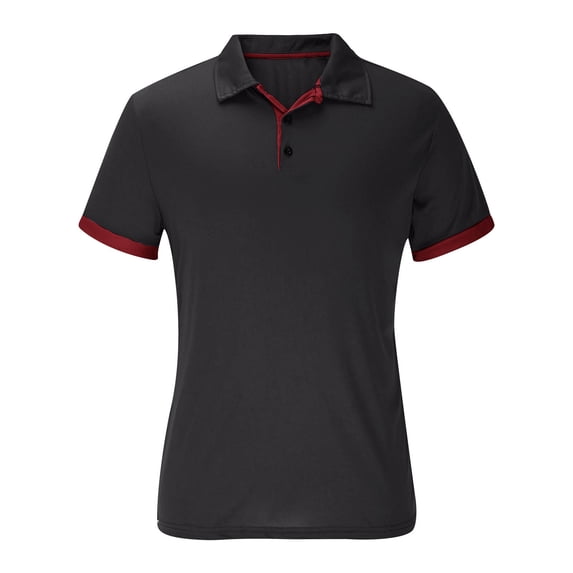 Lmueinov Men Short Sleeve Shirts with Contrast Trim Button Down Collar Slim Fit Quick Dry Tops Casual Work Basic Comfortable Fit Summer Shirts
