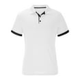 thumbnail image 1 of Lmueinov Men Short Sleeve Shirts with Contrast Trim Button Down Collar Slim Fit Quick Dry Tops Casual Work Basic Comfortable Fit Summer Shirts, 1 of 3