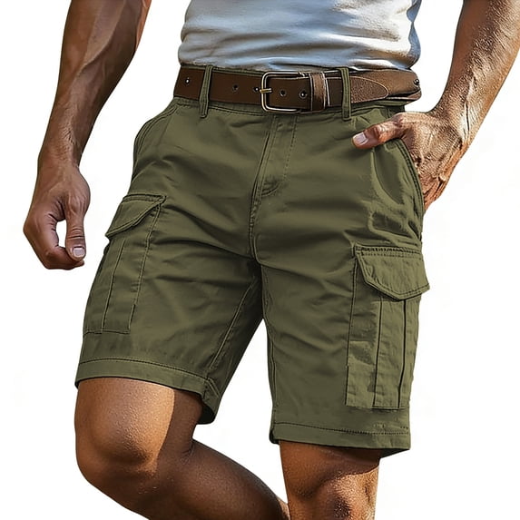 Lmueinov Men's Shorts 9'' Inseam Lightweight Classic Fit Cargo Shorts with Multi Pockets for Casual Work Summer Outdoor