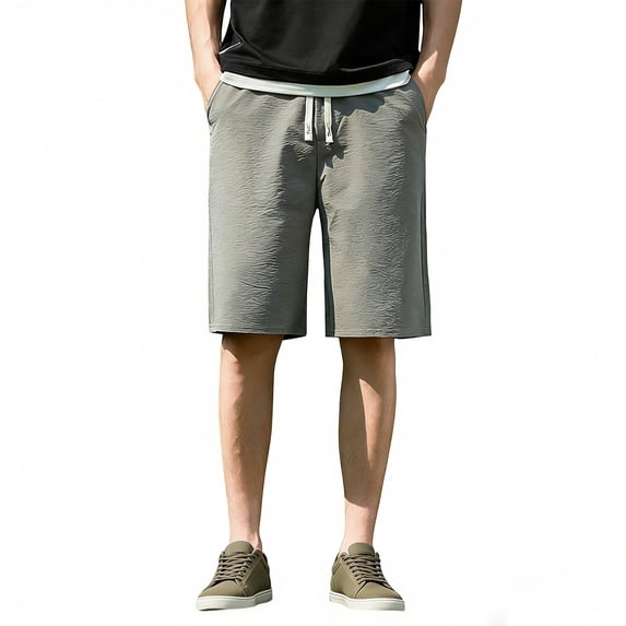Lmueinov Men's Relaxed-Fit Drawcord Shorts 9" Inseam Casual Athletic Shorts Running Workout Gym, M-4XL