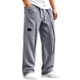thumbnail image 1 of Lmueinov Men's Waffle Knit Wide Leg Sweatpants Elastic Waist With Drawstring Front Pleats With Deep Side Pockets For Fall And Winter Wear, S-3XL, 1 of 6