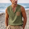 thumbnail image 1 of Lmueinov Mens Linen Henley Tank Top, Sleeveless Summer Beach Shirts Cotton Linen Vest, Lightweight Relaxed Fit, S-2XL, 1 of 6