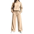 thumbnail image 1 of Lmueinov Two Piece Sets for Women Fleece Sweatsuit Button Mock Neck Sweatshirts Wide Leg Sweatpants Workout Lounge Sets with Pockets Fall Casual Outfits, 1 of 6