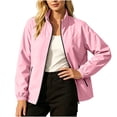 thumbnail image 1 of Lmueinov Women Lightweight Jackets Waterproof Zip Up Stand Collar Casual Raincoat for Women Hiking Windbreaker Rain Jacket With Zip Pockets, 1 of 7
