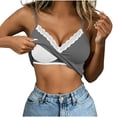 thumbnail image 1 of Lmueinov Women's Basic V-Neck Tank Tops with Built in Bra Adjustable Lace Trim Cami Tank for Women Solid Stretch Summer Fall Sleeveless Tops, 1 of 6