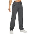 thumbnail image 1 of Lmueinov Women's Outdoor Cargo Pants, High Waisted Hiking Trousers with Zipper Pockets and Drawstring, Lightweight Active Pants, 1 of 3