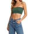 thumbnail image 1 of Lmueinov Women's Ribbed Strapless Bandeau Tube Tops Seamless Stretch Non-Slip Crop Cami Bras Soft Sleeveless Basic Layering Tops for Daily Summer Wear, S-XL, 1 of 5