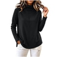 thumbnail image 1 of Lmueinov Womens Long Sleeve Sweater Plus Size Mock Neck Base Layer Soft Warm Trendy Pullover Simple Splicing Chunky Fall Winter Jumper Tops 2026 M-4XL, 1 of 4