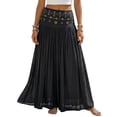thumbnail image 1 of Lmueinov Womens Maxi Skirts Boho High Waisted A Line Flowy Long Skirts for Women Cotton Linen Skirts Lightweight Beach Vacation Daily Outfits, 1 of 3