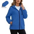 thumbnail image 1 of Lmueinov Womens Packable Hooded Rain Jacket Windbreaker Zip Up Elastic Cuffs Lightweight Foldable Casual Outerwear with Storage Pouch for Travel Outdoor, 1 of 7