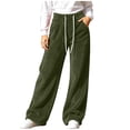 thumbnail image 1 of Lmueinov Womens Sweatpants Drawstring Elastic High Waist Double Sided Fleece Pants Wide Leg Sweatpants with Pockets for Jogger Coffee, 1 of 8