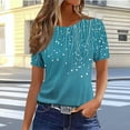 thumbnail image 1 of Lmueinov Womens Tops with Fashionable Abstract Patterned Short Sleeve Crew Neck Casual T-Shirt 2026 Loose Fit Trendy Shirts in Soft Stretchy Fabric for Daily Wear S-3XL, 1 of 3