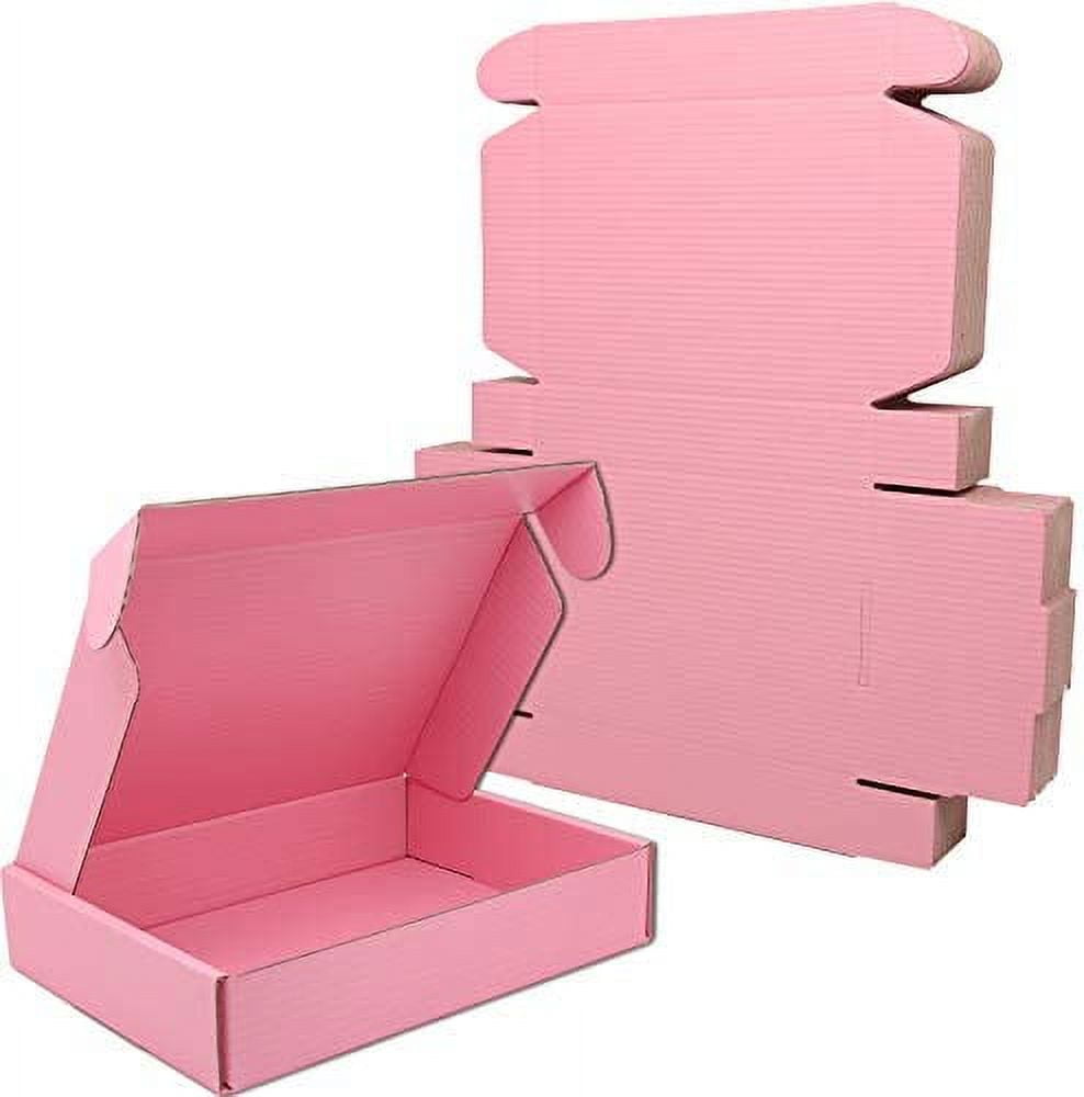 Stockroom Plus 25 Pack Pink Corrugated Paper Shipping Boxes, Cardboard  Mailers Gift Boxes for Packaging, 9x6x3 in