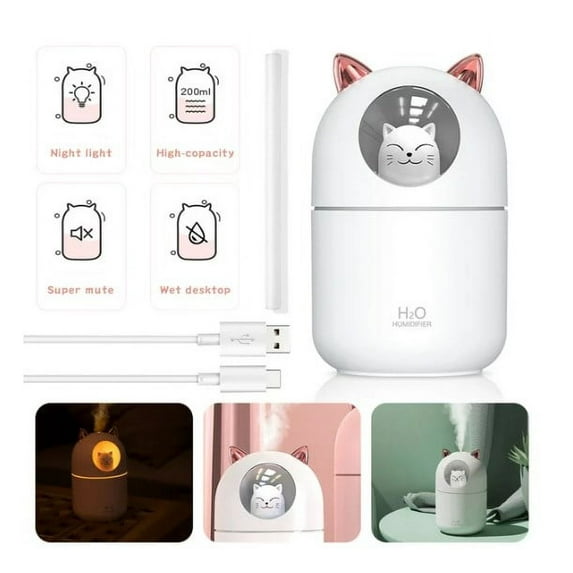 Lngoor the Bedroom Humidifier is Suitable for Baby Ultrasonic Cold Mist Humidifiers for Small Rooms the Portable Humidification Unit is Perfect for Office High And Low Fog, White