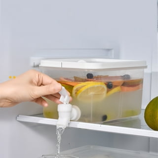 AURIGATE Cold Kettle with Faucet in Refrigerator, Drink Dispenser for Fridge,  Plastic Cold Kettle With Faucet Fruit Teapot Lemonade Bucket Drink Container  for Fridge or Outdoor Use, 3.5L/1 Gallon 