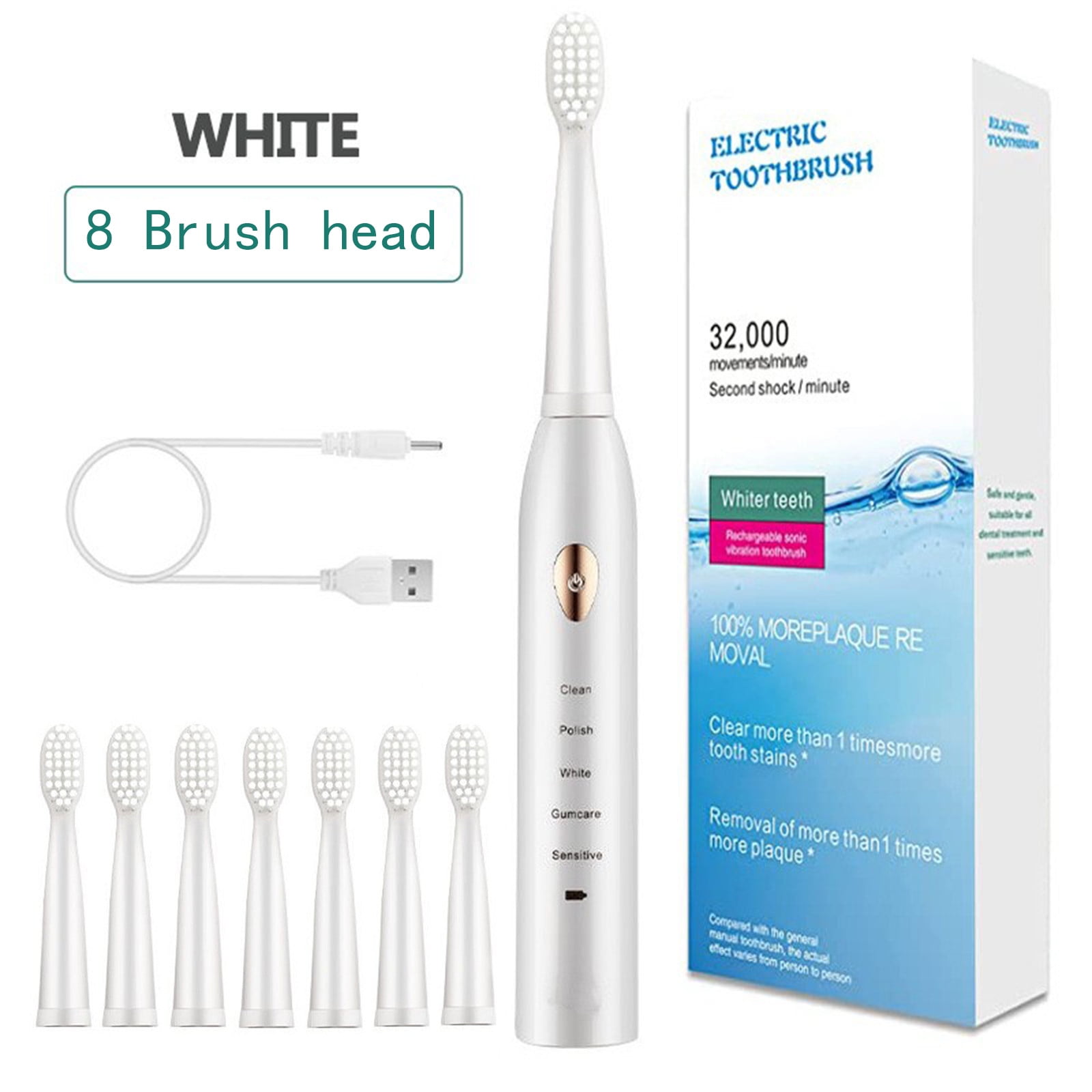 LnjYIGJ USB Charging Electric Toothbrush, Electric Toothbrush With 8