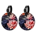 thumbnail image 1 of Lnk plants 2pcs PU Leather Round Bag Tags Suitcase Handbag Tags with Privacy Cover and Name ID Tag for Travel Luggage, Handbags, Backpacks, School Bags, 1 of 6