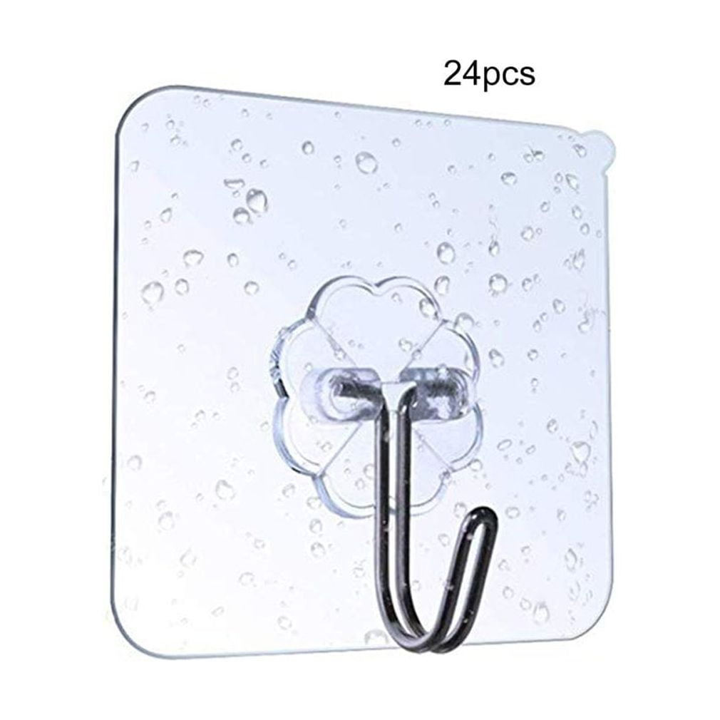 Ranslen 6 Pcs Premium Heavy Duty Adhesive Hooks with Double Hooks Wall  Hangers for Bathroom, Self Stick Hooks for Hanging Heavy Duty, Self  Adhesive