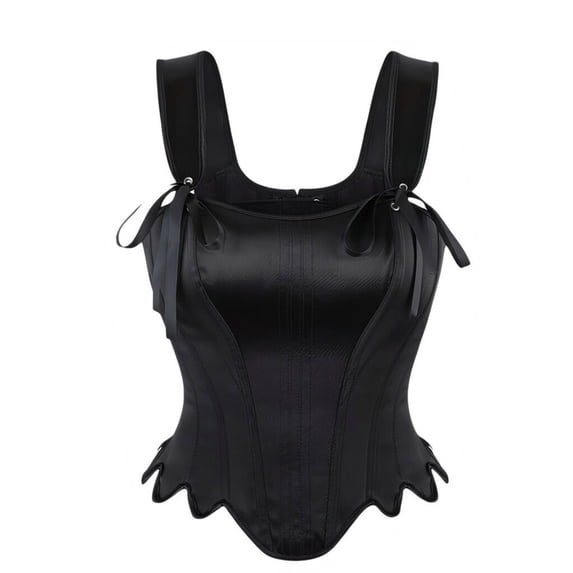 Lnmiateer Vintage Lace Up Overbust Corset Bustier for Women Renaissance Style Halloween Western Costume Party Everyday Wear