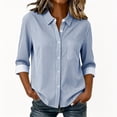 thumbnail image 1 of Lnmiateer Vintage Vertical Striped Collared Loose Button Up Top Ladies Soft Breathable Stretch Fabric Autumn Winter Camping Street Leisure Fashion Outfit, 1 of 6