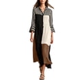 thumbnail image 1 of Lnmiateer Women Flowy Oversized Collared Shirt Maxi Dress Front Button Placket Side Slit Printed Boho Dress for Beach Commute Daily Occasions, 1 of 5
