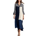 thumbnail image 1 of Lnmiateer Women Flowy Oversized Collared Shirt Maxi Dress Front Button Placket Side Slit Printed Boho Dress for Beach Commute Daily Occasions, 1 of 5