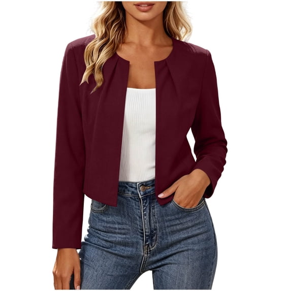 Lnmiateer Womens Long Sleeve Open Front Bolero Shrug Lightweight Cropped Knit Cardigan Soft Fashion Layering Outerwear for Dress Outfits