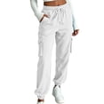 thumbnail image 1 of Lnmiateer Womens Soft Lounge Jogger Pants Solid Color Drawstring Elastic Waist Tapered Pockets Home Relaxation Friend Gathering, 1 of 6