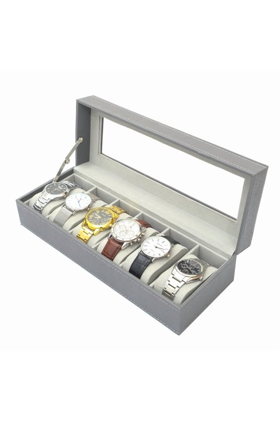 Lnofxas Watch Box, 12-Slot Watch Case with Large Glass Lid, Removable Watch Pillows, Watch Box Organizer, Gift for Loved Ones