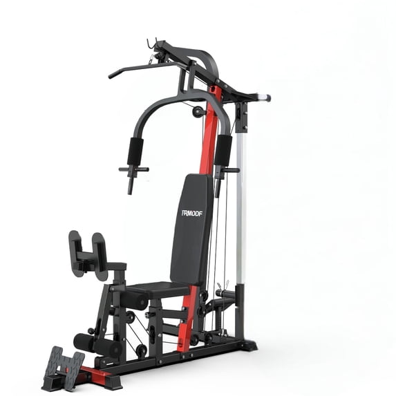 LNOW 7-in-1 Multifunctional Home Smith Machine Compact Power Rack Cage for Full Body Strength Training