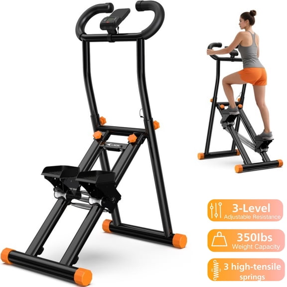 Lnow Stair Stepper, Compact Foldable Vertical Climber, Full-Body Workout & Cardio Climbing Trainer for Home Gym, 350lbs