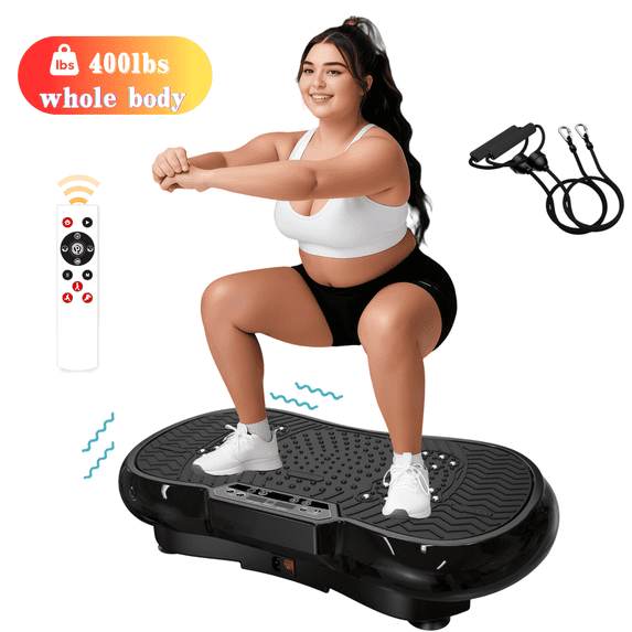 LNOW Full Body Vibration Plate Exercise Machine for Fat Burner, Christmas Gifts Shake Plate with Bluetooth & Massege Pedals, Workout Vibration Platform for Home Fitness, 400lbs
