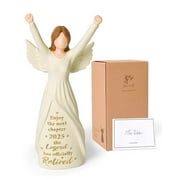 Heartwarming Retirement Gift for Women, Angel Figurine Home Decor, Coworker Friend Keepsake, Lnrkai Happy Angel Statue